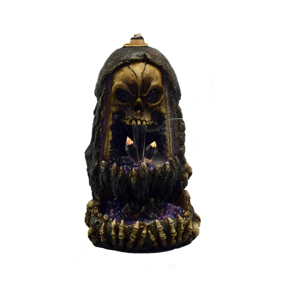 SKULL & CRYSTALS BACKFLOW INCENSE BURNER