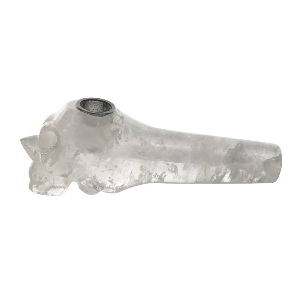 CLEAR CRYSTAL SKULL PIPE