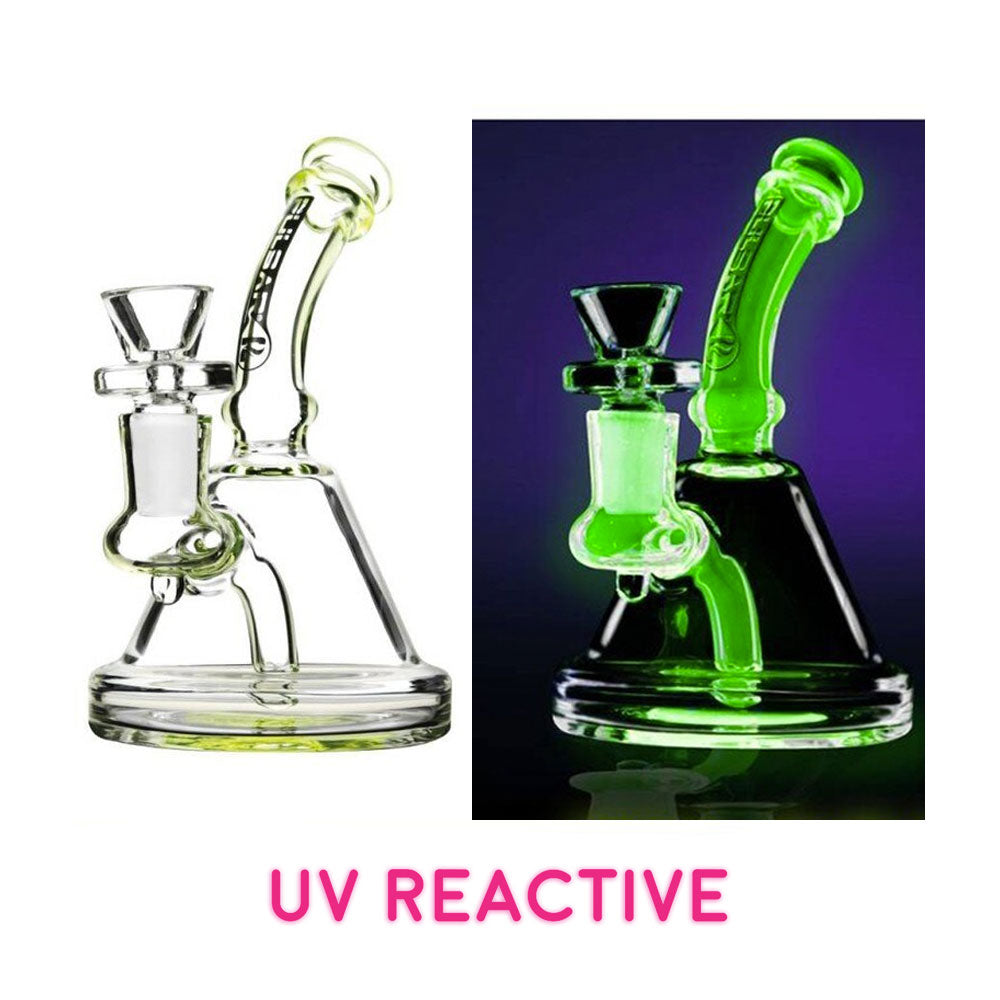 PULSAR GLASS 5" UV REACTIVE BANGER HANGER W/ 14MM PULL BOWL