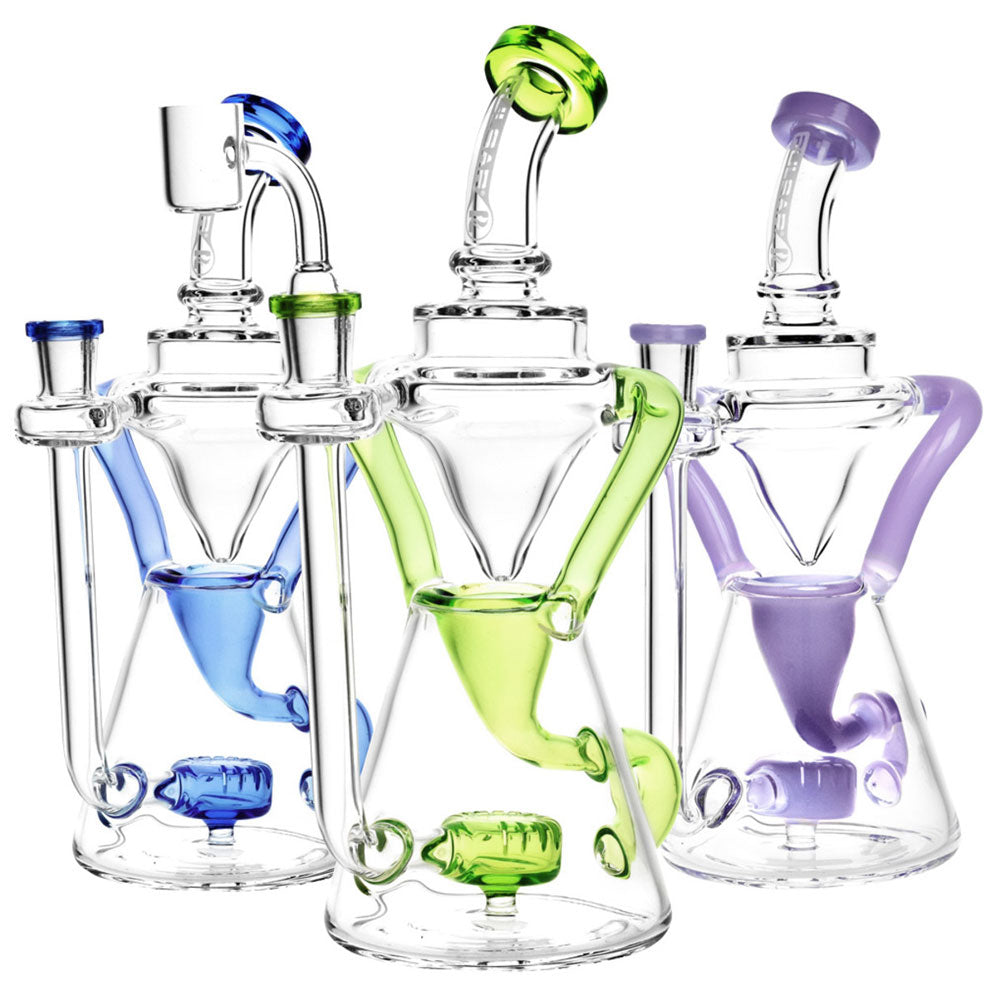 PULSAR 9.5" ELEGANCE GRAVITY FED RECYCLER W/ DISC PERC & COLOR ACCENTS