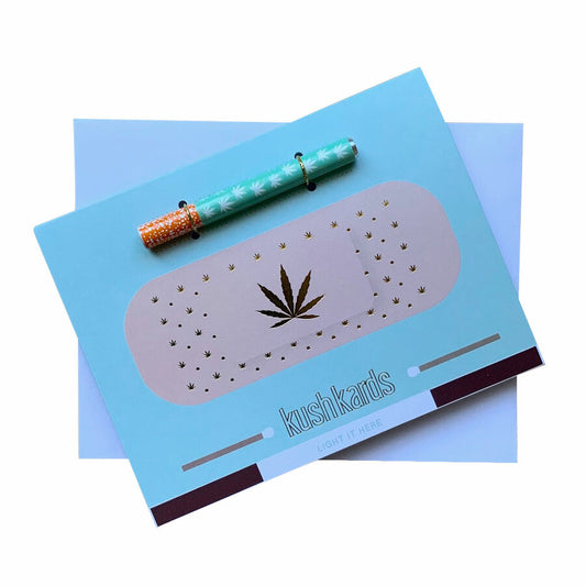 KUSHKARDS ONE-HITTER GREETING CARD - GET WELL BANDAID