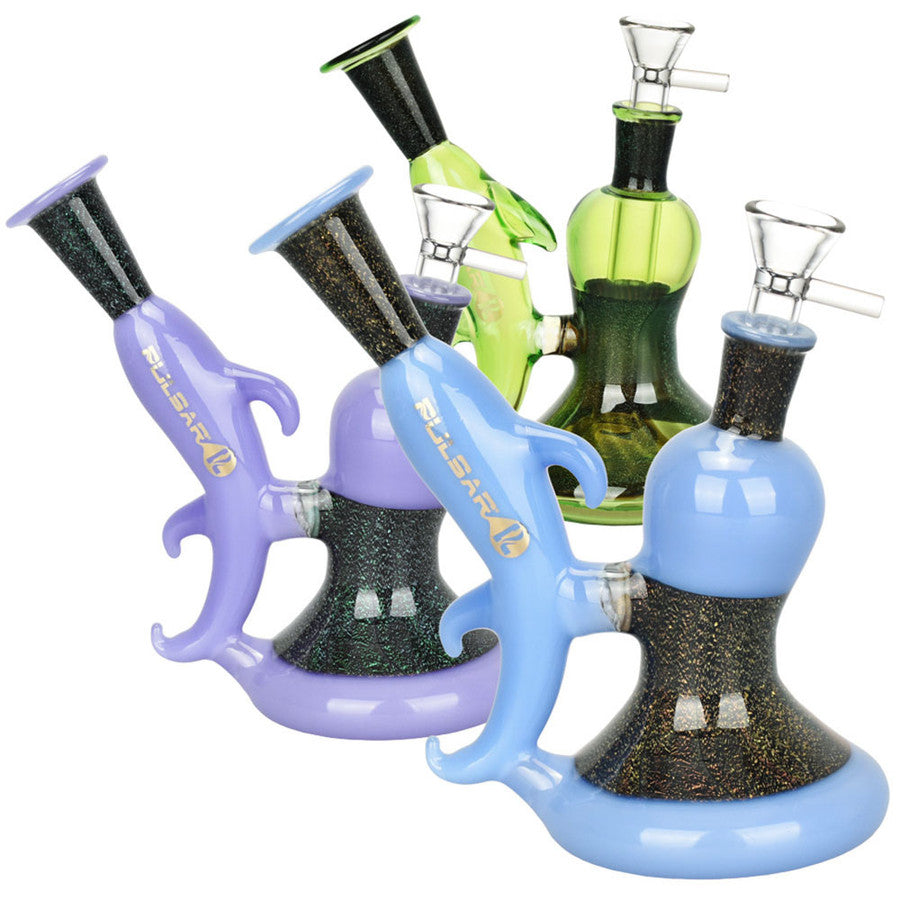 PULSAR 6.5" DICHRO DOLPHIN BUBBLER - ASSORTED COLORS